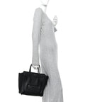 Drummed Calfskin Micro Luggage Black