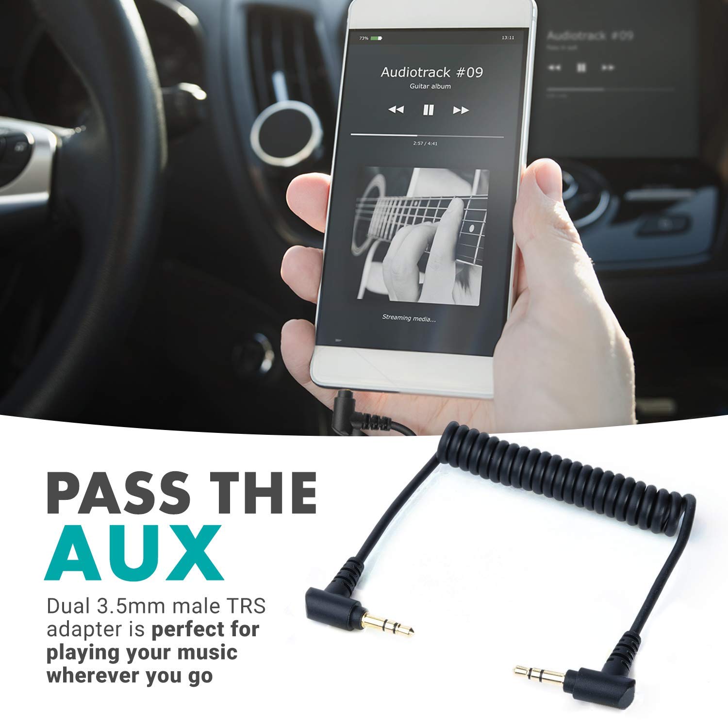 Movo MC1 3.5mm Audio Cable - Dual Male TRS Connectors