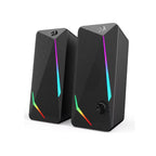 GS510 Waltz RGB Desktop Speakers - 2.0 Channel Stereo System with Four LED Backlight Modes and Enhanced Audio Performance