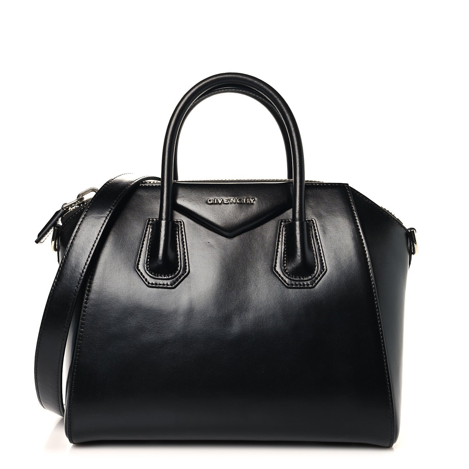 Shiny Lord Calfskin Small Antigona Black