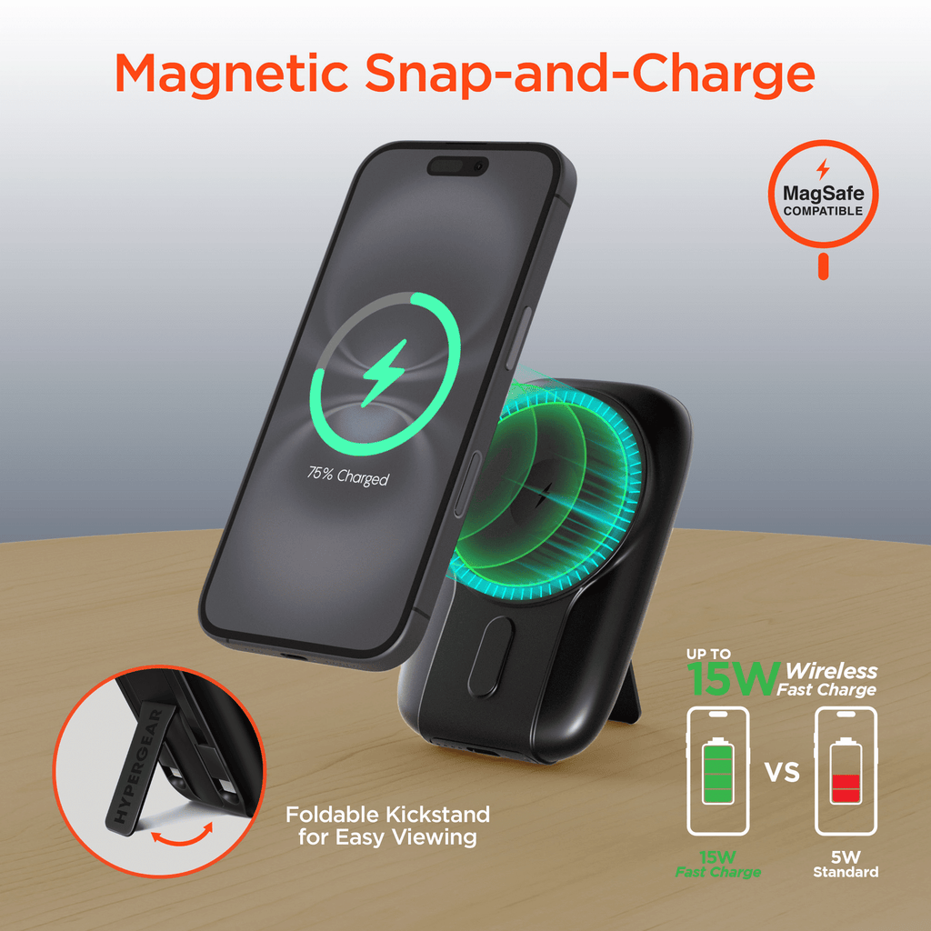 Mag Grip Go 5000mAh Wireless Power Bank