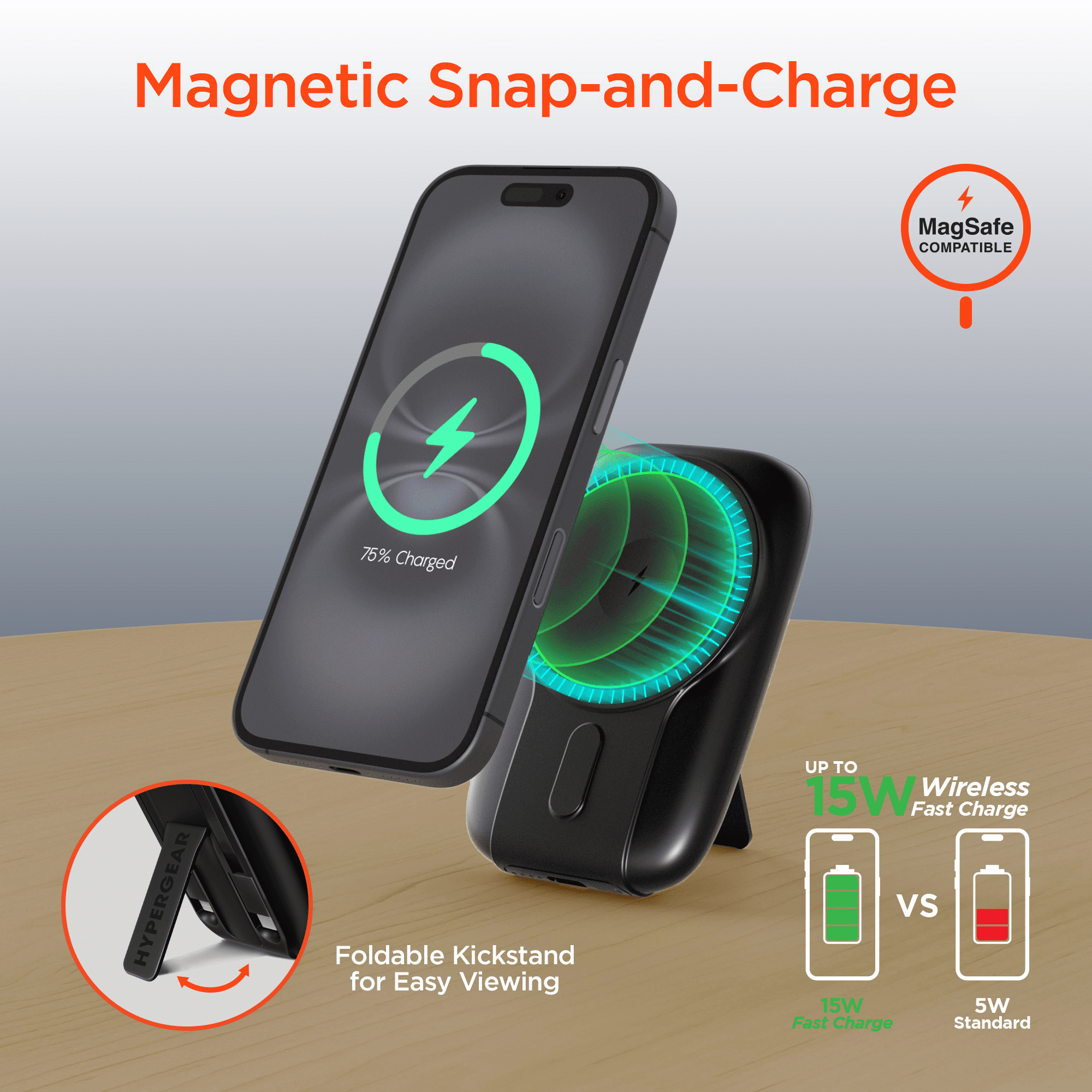 Mag Grip Go 5000mAh Wireless Power Bank