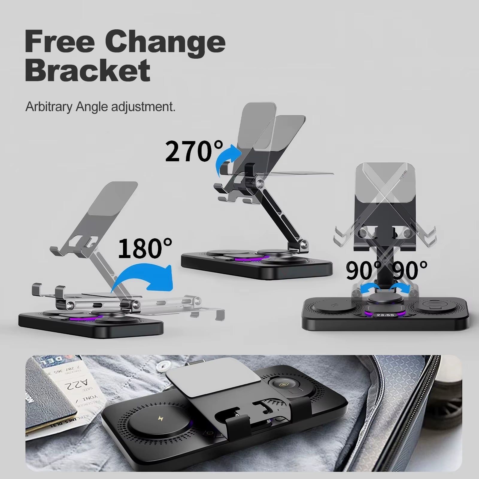 7-in-1 Wireless Charging Station for iPhone, iPad, AirPods, and Apple Watch with Fast Charging, Night Lamp, and Clock Features