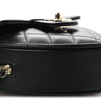 Lambskin Quilted CC In Love Heart Clutch With Chain Black