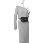 Calfskin Quilted CC Uniform Flap Belt Bag Black