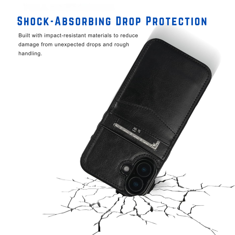 Entronix Case Compatible with iPhone 17 - [6 Slot Card Holder] Slim Leather Wallet