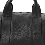 Pebbled Lambskin Rocco Black Pale Gold Hardware