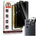 Entronix Anti-Spy Privacy Screen Protector & Camera Lens Protector Compatible with Galaxy S25 Ultra - 6-Piece Combo