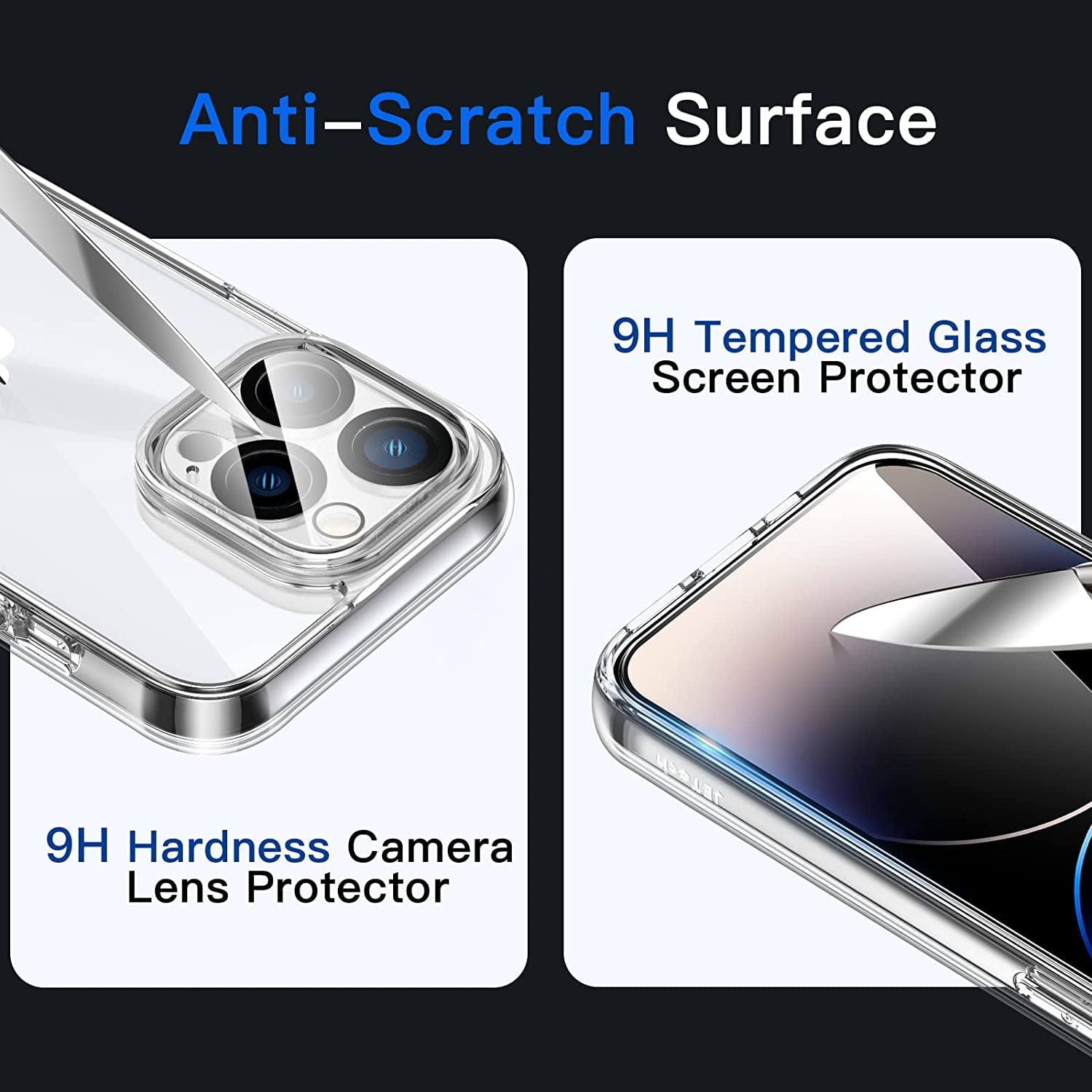 Entronix Bundle Compatible with iPhone 15 Pro - [Magnetic] Clear Case, 2 Clear Screen Protectors & 2 Camera Lens Protectors
