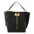 Grainy Calfskin VLogo Escape Hobo Bag Black
