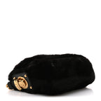 Faux Fur Clutch Black