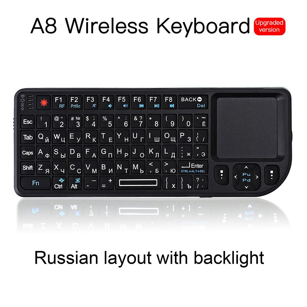 Wireless Keyboard 2.4G RF klawiatura 3 in1 Handheld With Touchpad Mouse For PC Notebook Smart TV Box -  White Backlighting-English
