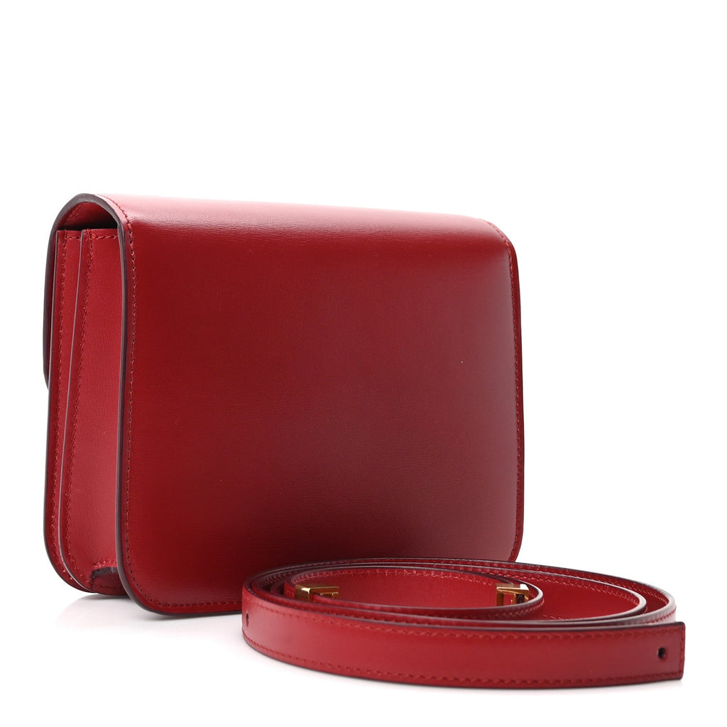Box Calfskin Teen Classic Box Flap Bag Red