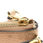 Empreinte Double Zip Pochette Beige Rose Creme