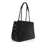 Calfskin Quilted Small Coco Soft Tote Black