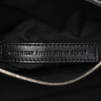 Metallic Crushed Calfskin Quilted Medium Crush Carry All Tote Bag Silver