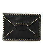 Vitello Untitled Rockstud Envelope Clutch Black