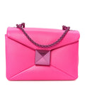 Nappa Monochrome One Stud Chain Clutch Pink PP