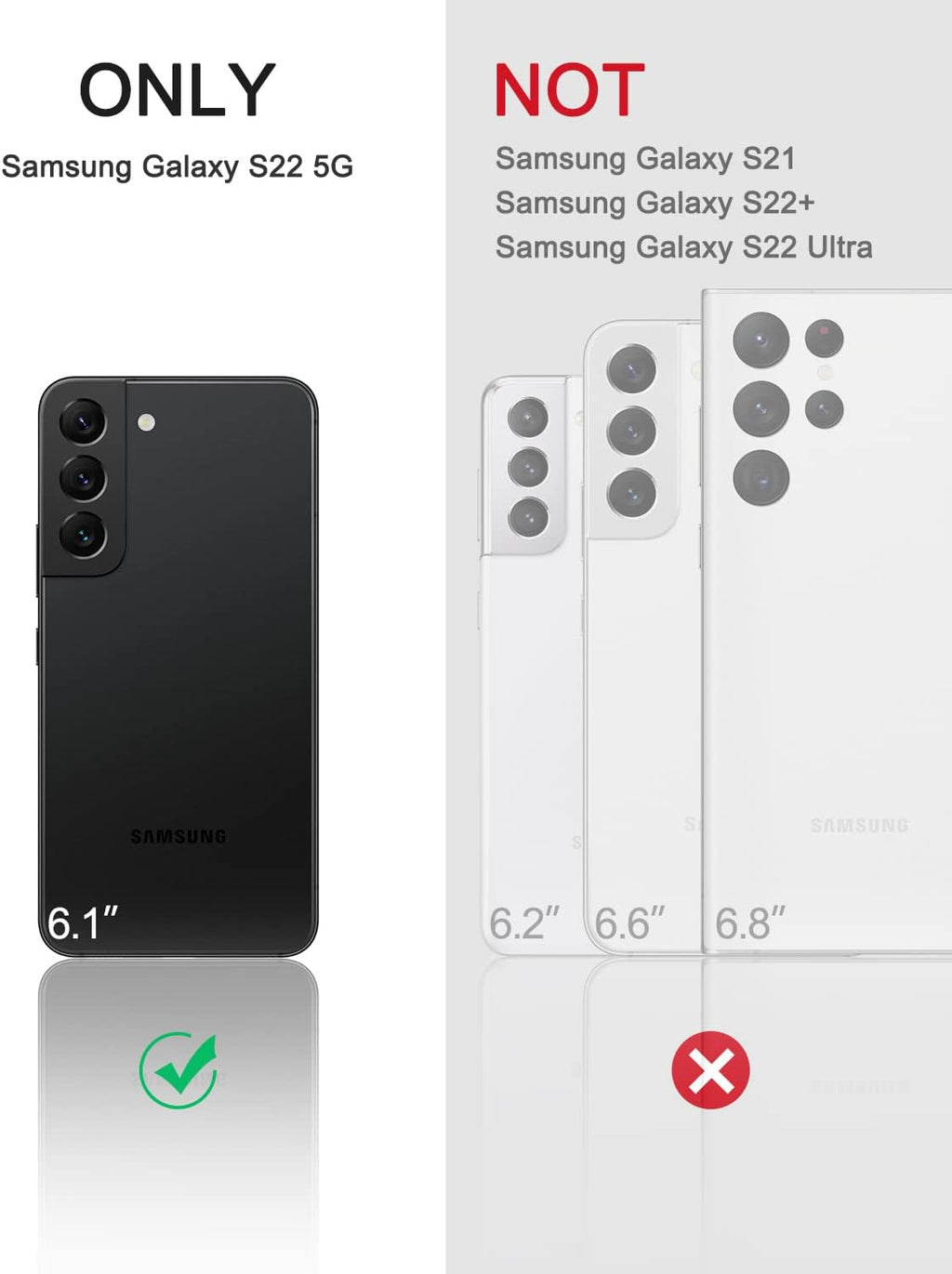 Entronix Bundle Compatible with Galaxy S22 - Heavy Duty Case & 1 Clear Screen Protector