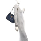 Caviar Quilted Small Chanel 25 Handbag Dark Navy