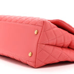 Caviar Quilted Small Coco Handle Flap Pink
