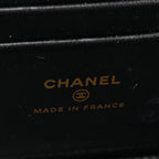 Lambskin Quilted Small Top Handle Vanity Case With Chain Black