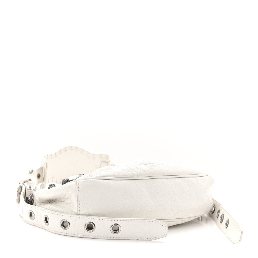 Agneau Arena Le Cagole Shoulder Bag XS Optic White