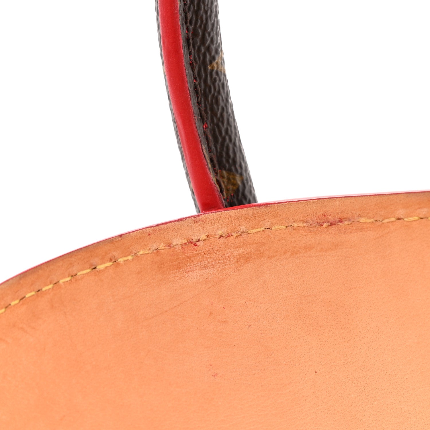 Monogram Calf Hair Spikes Iconoclasts Christian Louboutin Tote Red