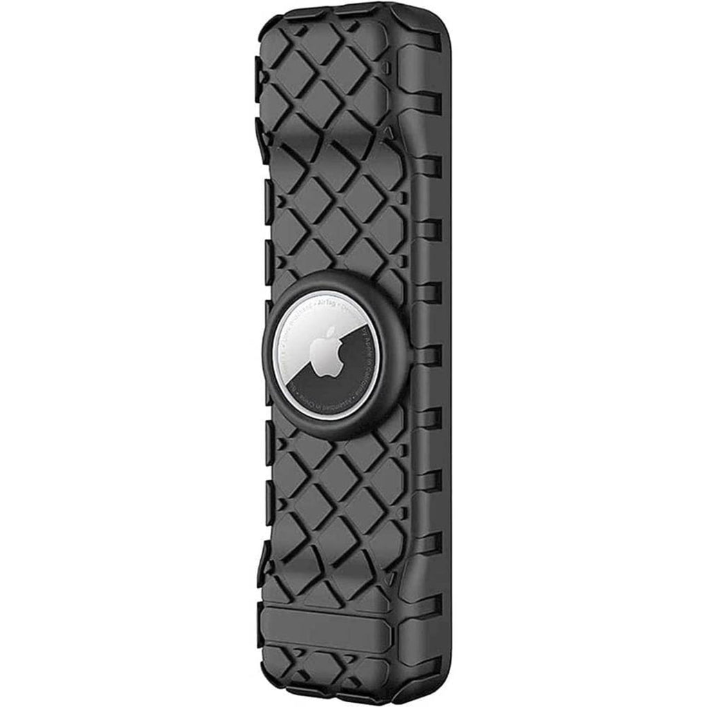 SAHARA- Apple TV 4K Remote Silicone Case for Apple AirTag - Black