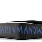 Grained Calfskin Graffiti BB Chain Wallet Black Bleu Violet