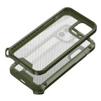 Reiko Shockproof Pc Bumper Case With Carbon Fiber Pattern In Green For Iphone 12 Mini