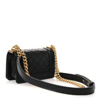 Caviar Quilted Mini Boy Flap Black
