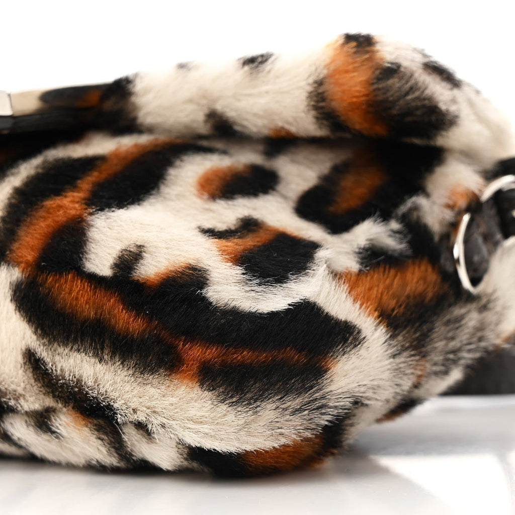 Calf Hair Leopard Print Phone Baguette Moro