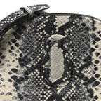Calfskin Snakeskin Embossed Shutter Camera Crossbody Bag Black White