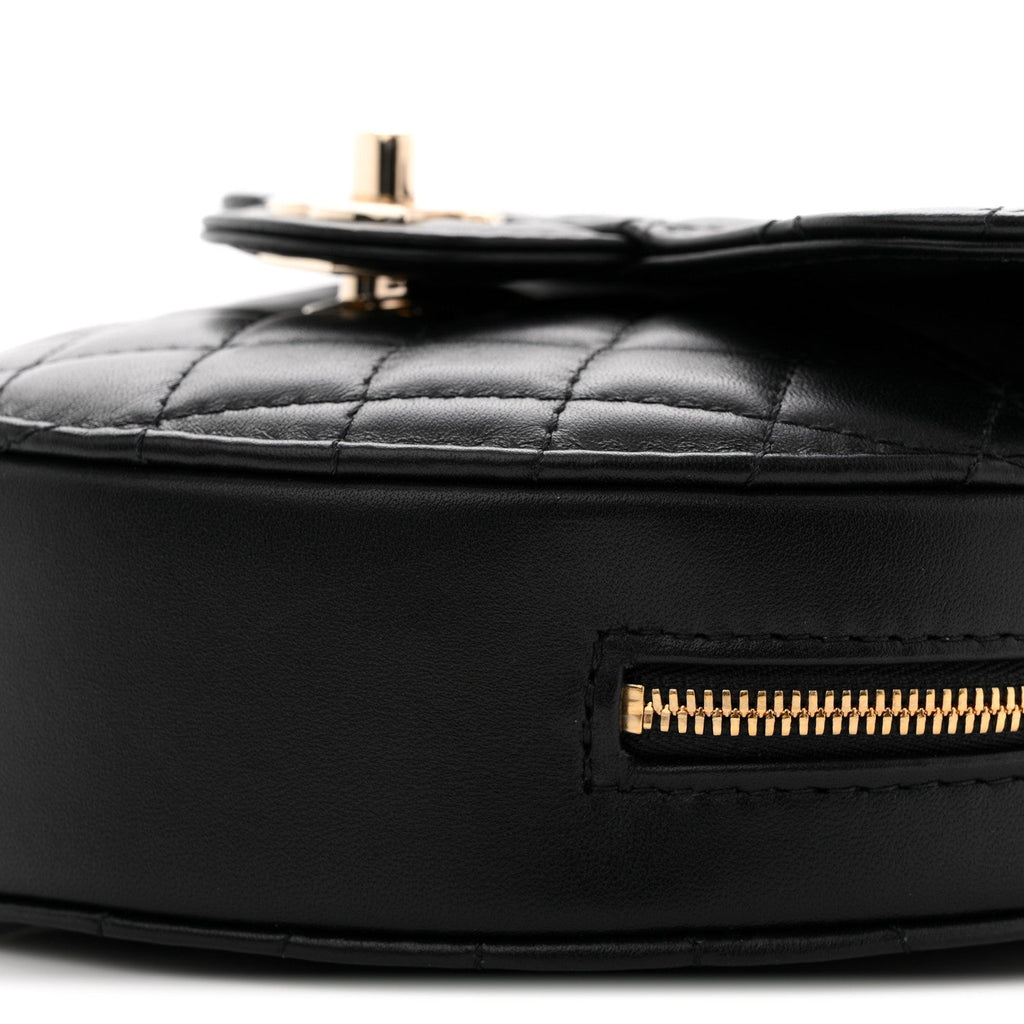 Lambskin Quilted CC In Love Heart Bag Black