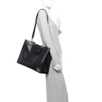 Vitello King Plexiglass Medium Fendi Sunshine Shopper Tote Black