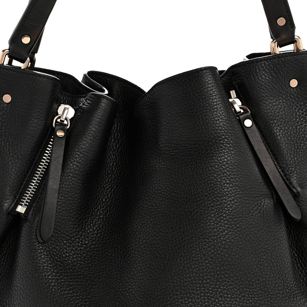 Grainy Calfskin House Check Medium Maidstone Black