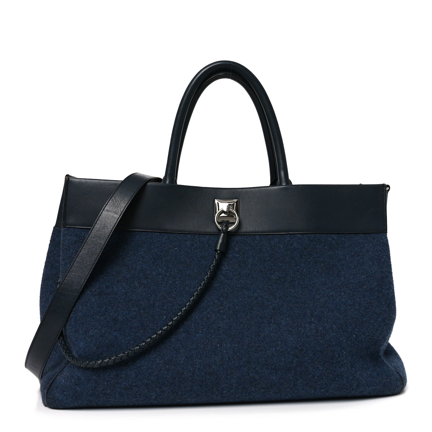 Felt Calfskin Oversized Iris Weekend Bag Midnight
