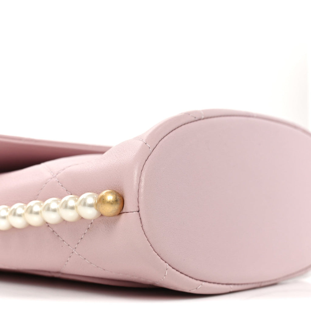 Calfskin Quilted Pearl Small About Pearls Hobo Bag Light Pink