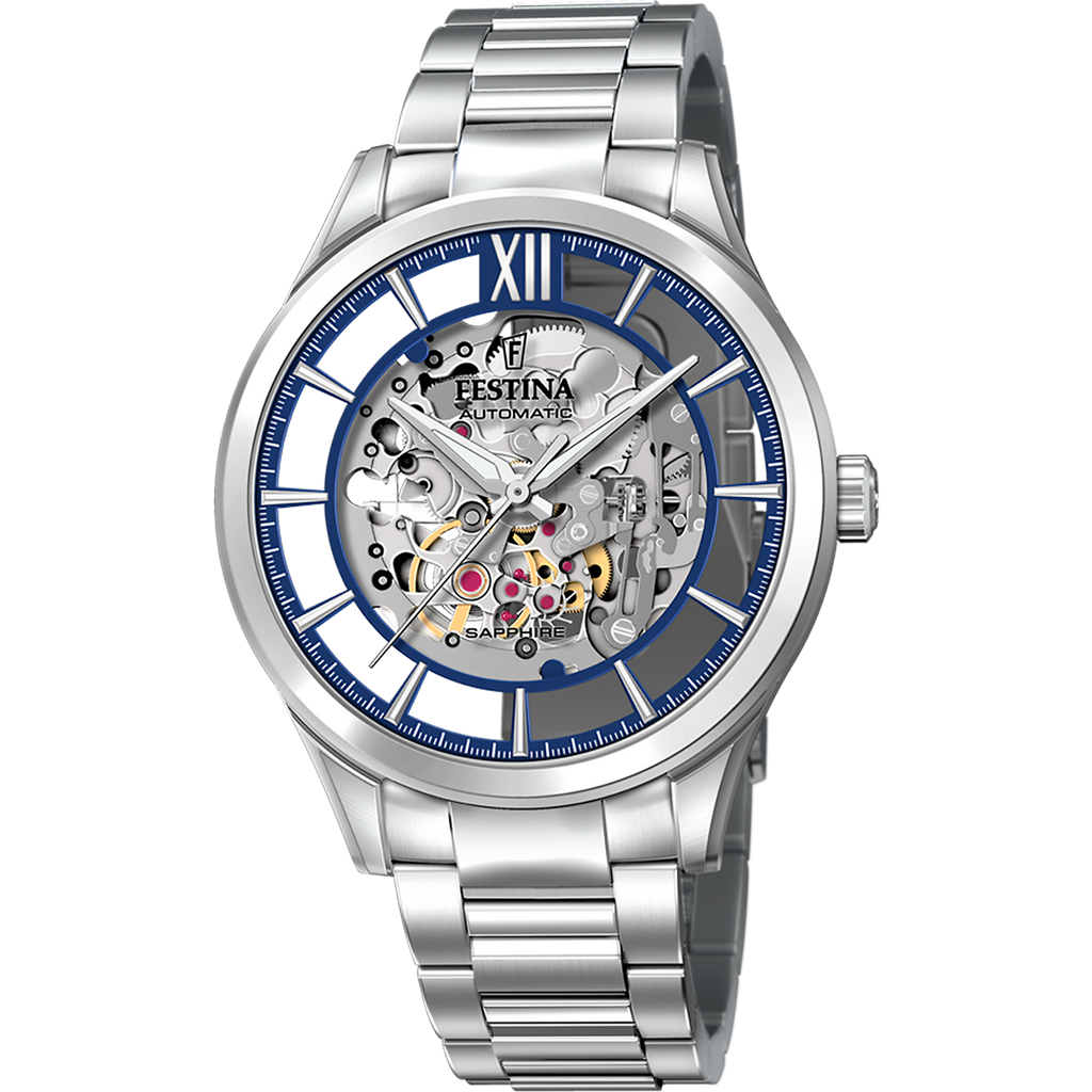 Festina Skeleton Auto Men's Silver Watch