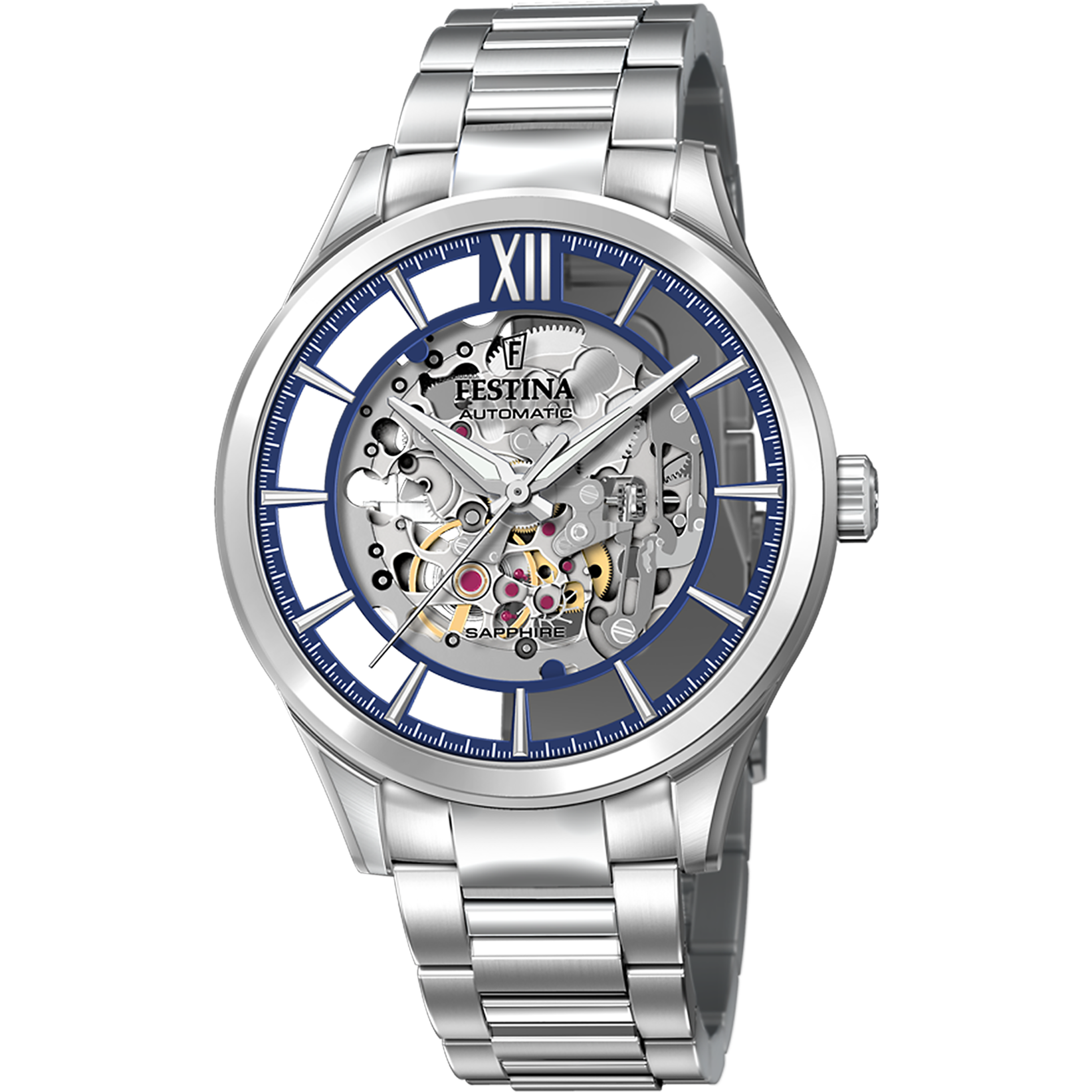 Festina Skeleton Auto Men's Silver Watch