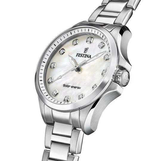 Festina Solar Energy Ladies Mother Of Pearl Watch