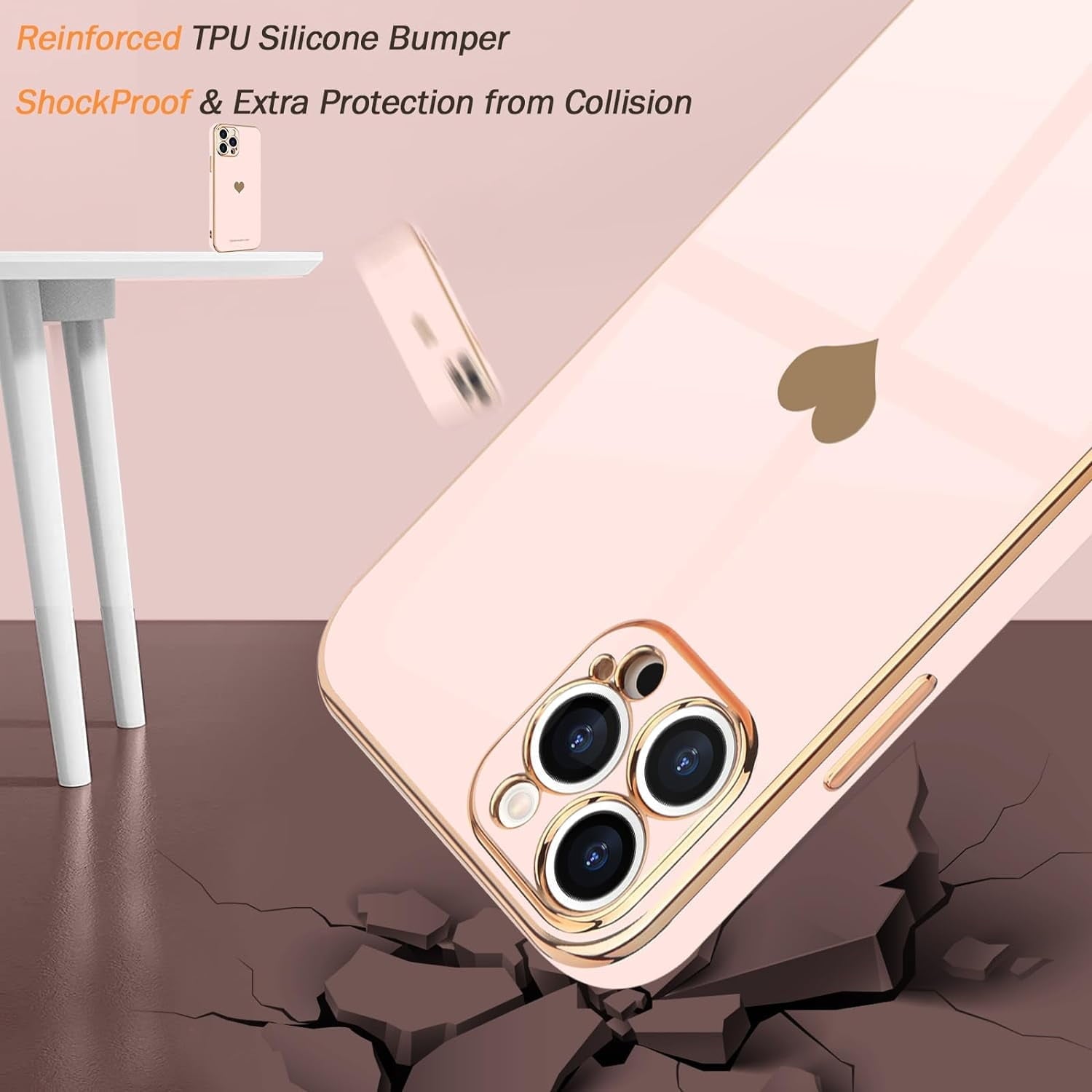 Entronix Case Compatible with iPhone 15 Plus - [Flexible] Luxury Glossy Heart