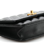 Lambskin Quilted Pillow Crush Wallet On Chain WOC Black