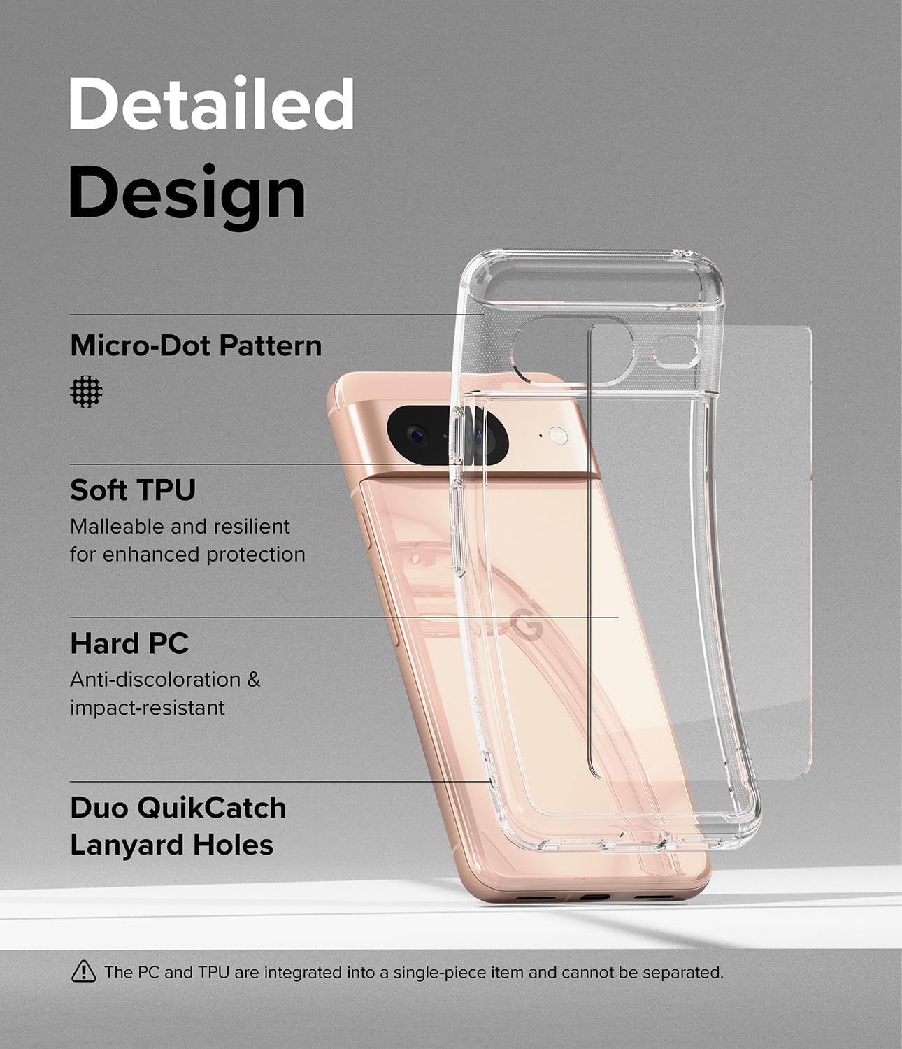 Entronix Case Compatible with Pixel 8 Pro - [Hard Back] Clear Cover