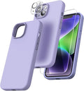 Entronix Bundle Compatible with iPhone 14 - Liquid Silicone Case, 1 Clear Screen Protector & 1 Camera Lens Protector