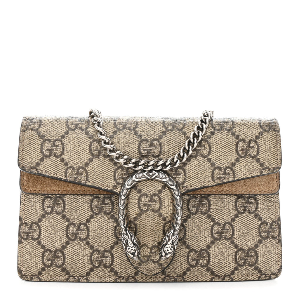GG Supreme Monogram Super Mini Dionysus Shoulder Bag Taupe