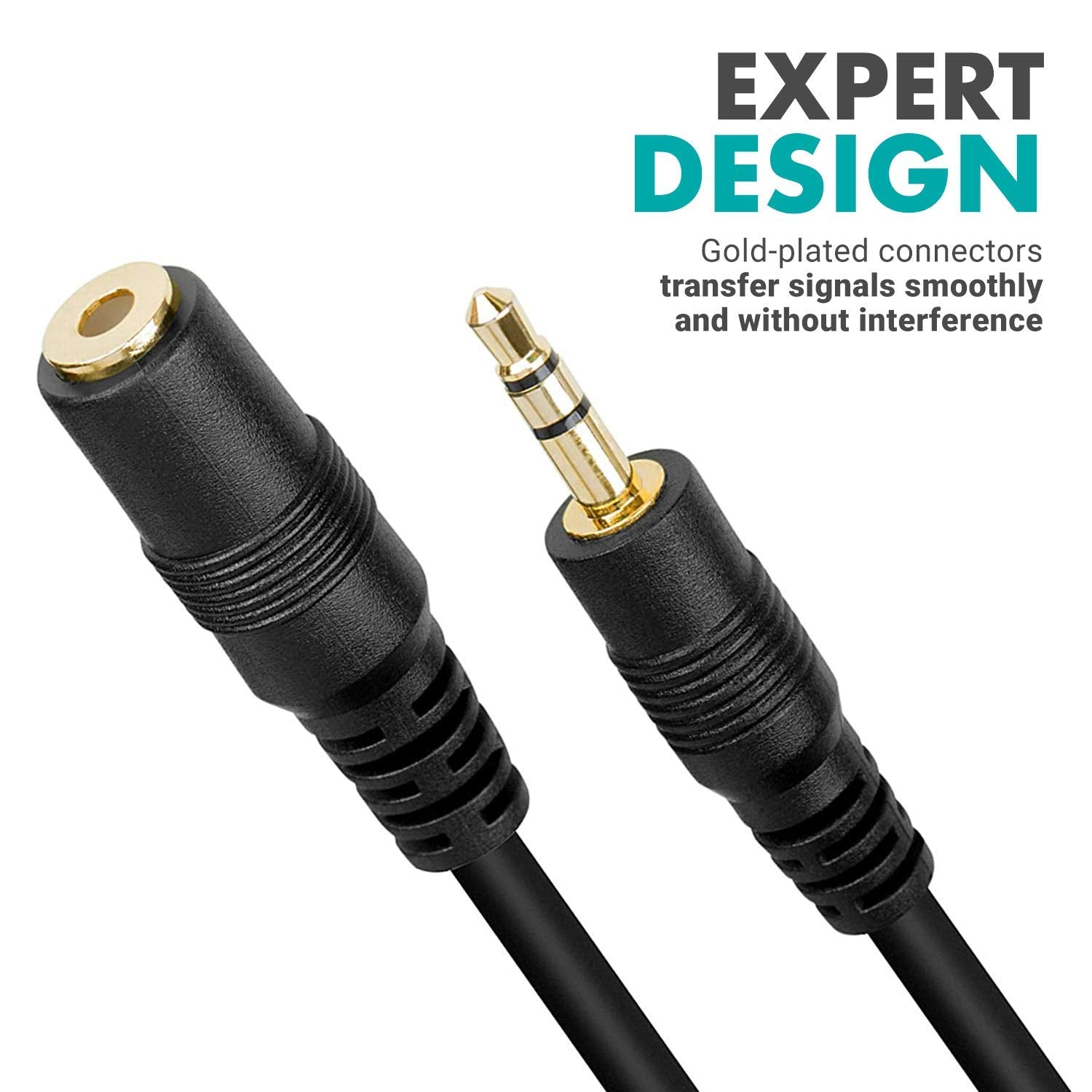 Movo MC20 3.5mm TRS Female to Male Extension Cable - 20ft