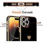 Entronix Case Compatible with iPhone 14 Pro - [Flexible] Luxury Glossy Heart