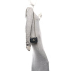 Lambskin Quilted Trendy CC Card Holder On Chain Black